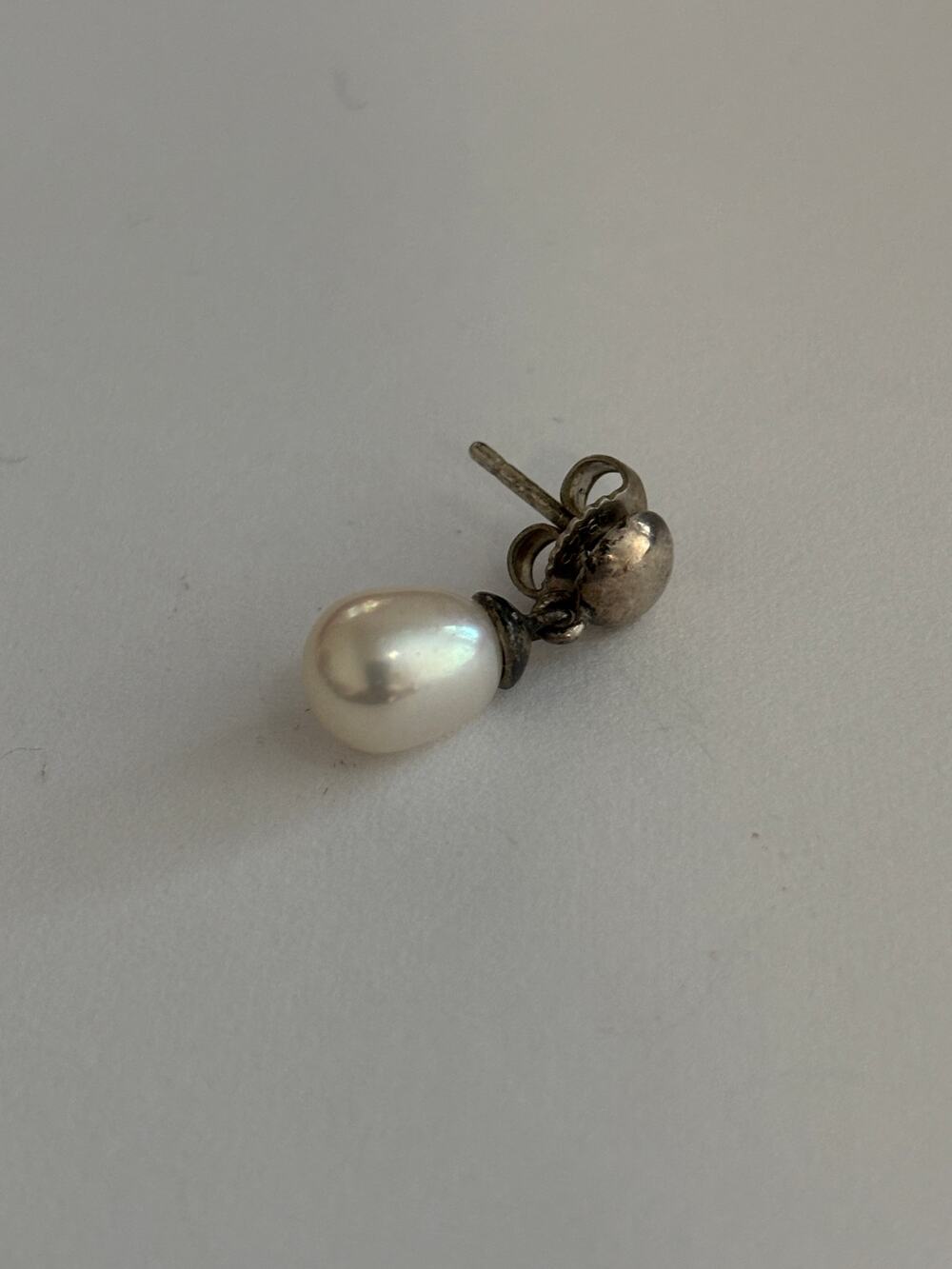 Vintage Avery Sterling Silver Pearl SINGLE Earring